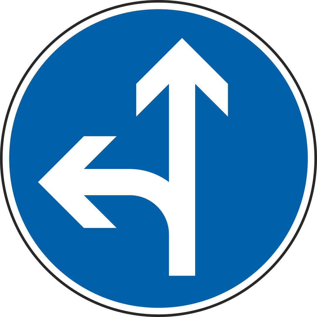 Fahrtrichtung geradeaus oder links Fahrtrichtung geradeaus oder links