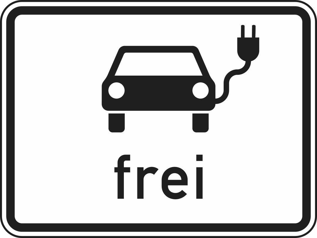 Zusatzzeichen VZ 1024-20, Elektr. betriebene Fahrzeuge frei, RA, 60 x 45 cm