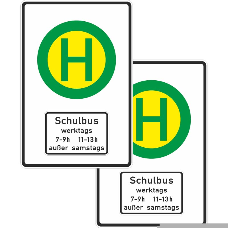 Schulbushaltestelle, doppelseitig Schulbushaltestelle, doppelseitig