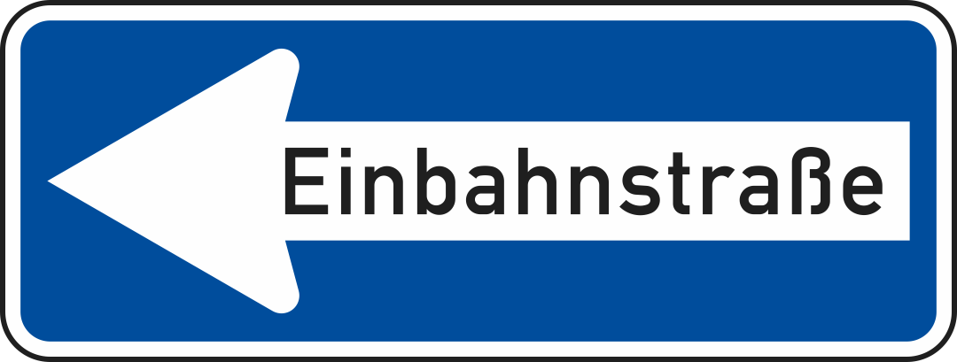 Einbahnstraße linksweisend Einbahnstraße linksweisend