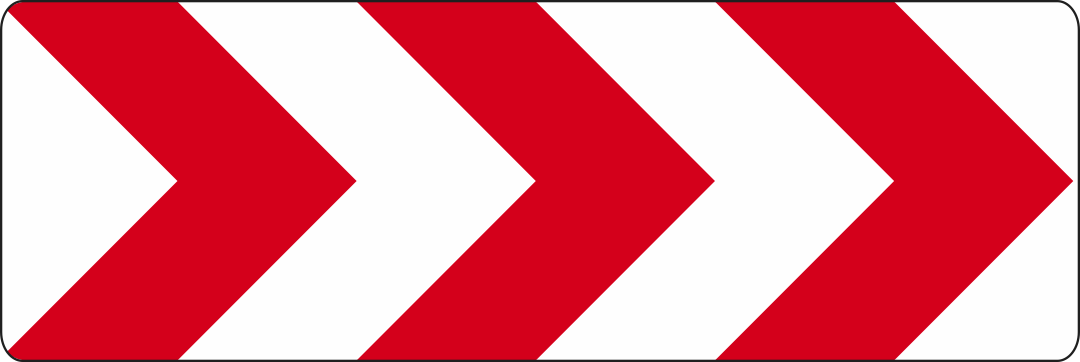 Richtungstafel in Kurven, rechtsweisend Richtungstafel in Kurven, rechtsweisend